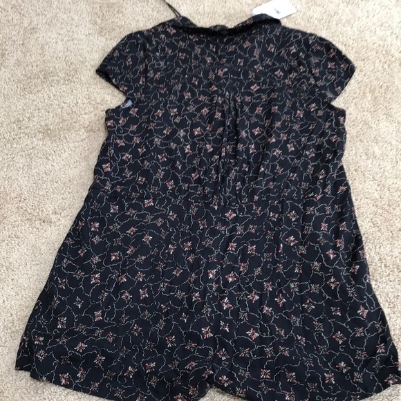 NWT! FREE PEOPLE S Black Combo Button Down Romper - Picture 6 of 8